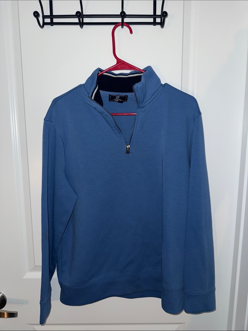 Magaschoni Men's Quarter-Zip Sweater - Blue